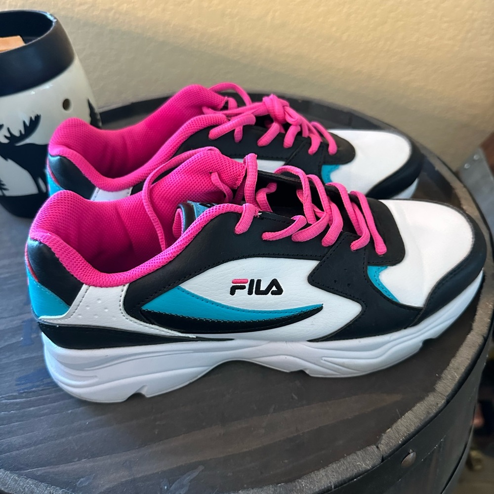 Fila Sneakers with Pink and Blue Highlights size 10